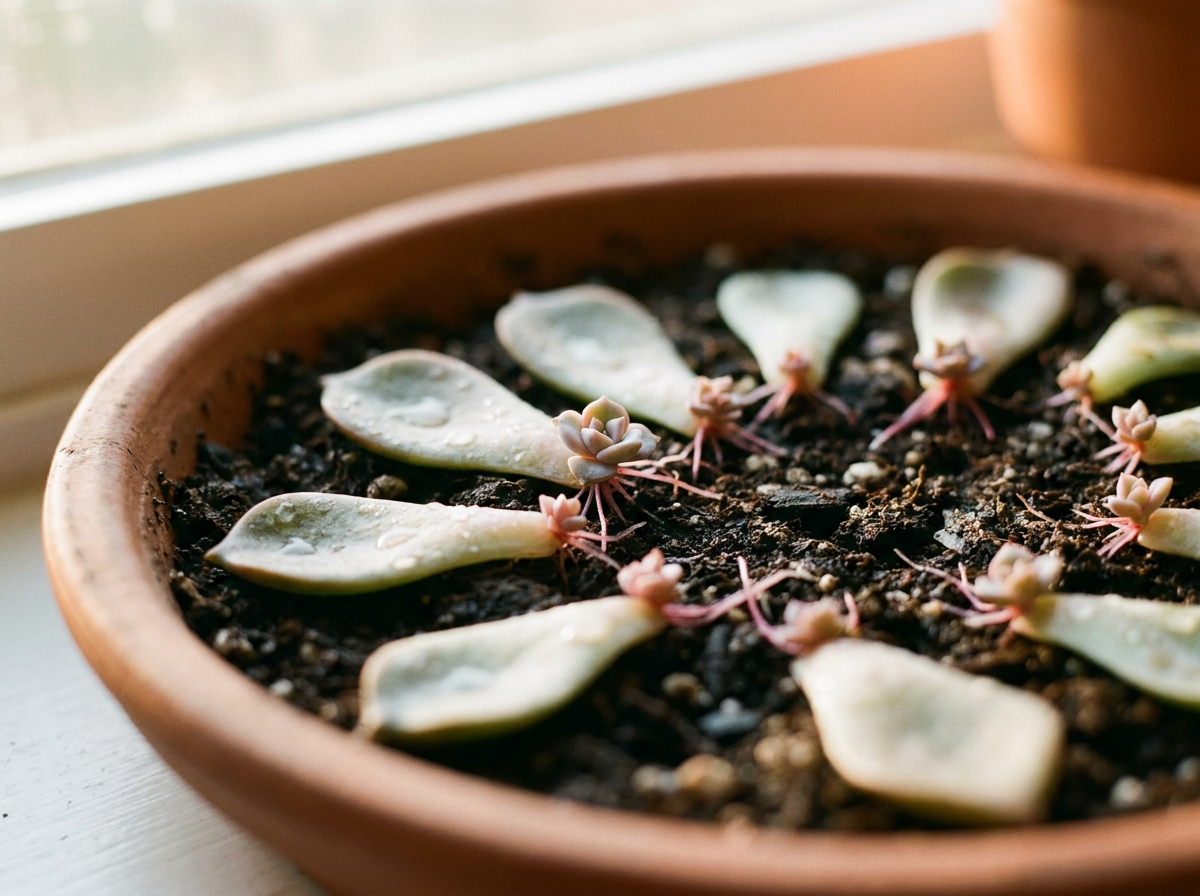 Succulent leaf propagation